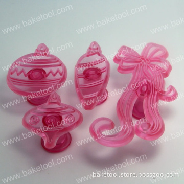 4pcs Transparent Baubles&Bow Decoration Plunger Cutter Mold Set
